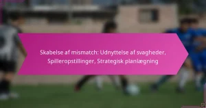 Skabelse af mismatch: Udnyttelse af svagheder, Spilleropstillinger, Strategisk planlægning