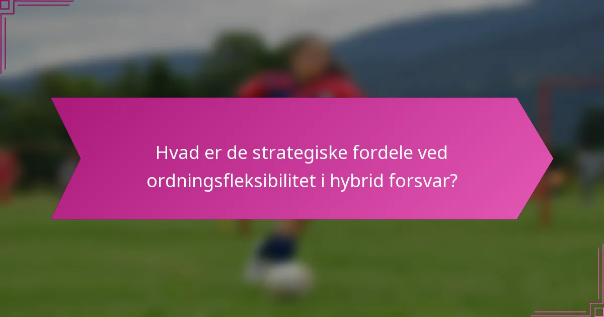 Hvad er de strategiske fordele ved ordningsfleksibilitet i hybrid forsvar?