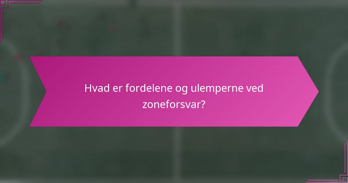 Hvad er fordelene og ulemperne ved zoneforsvar?