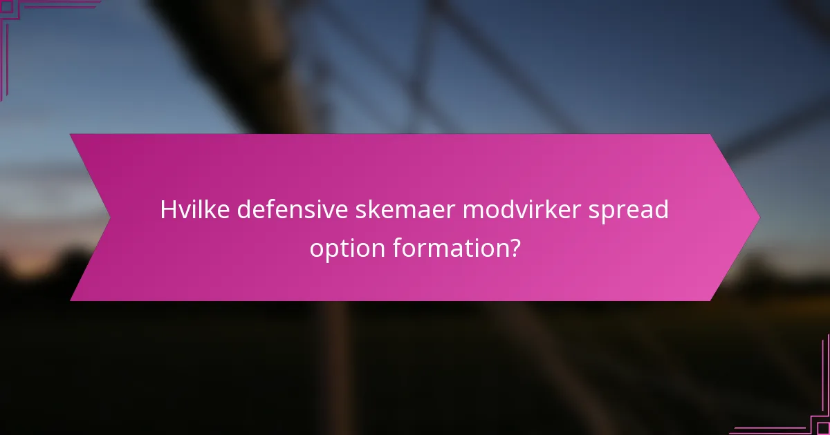 Hvilke defensive skemaer modvirker spread option formation?