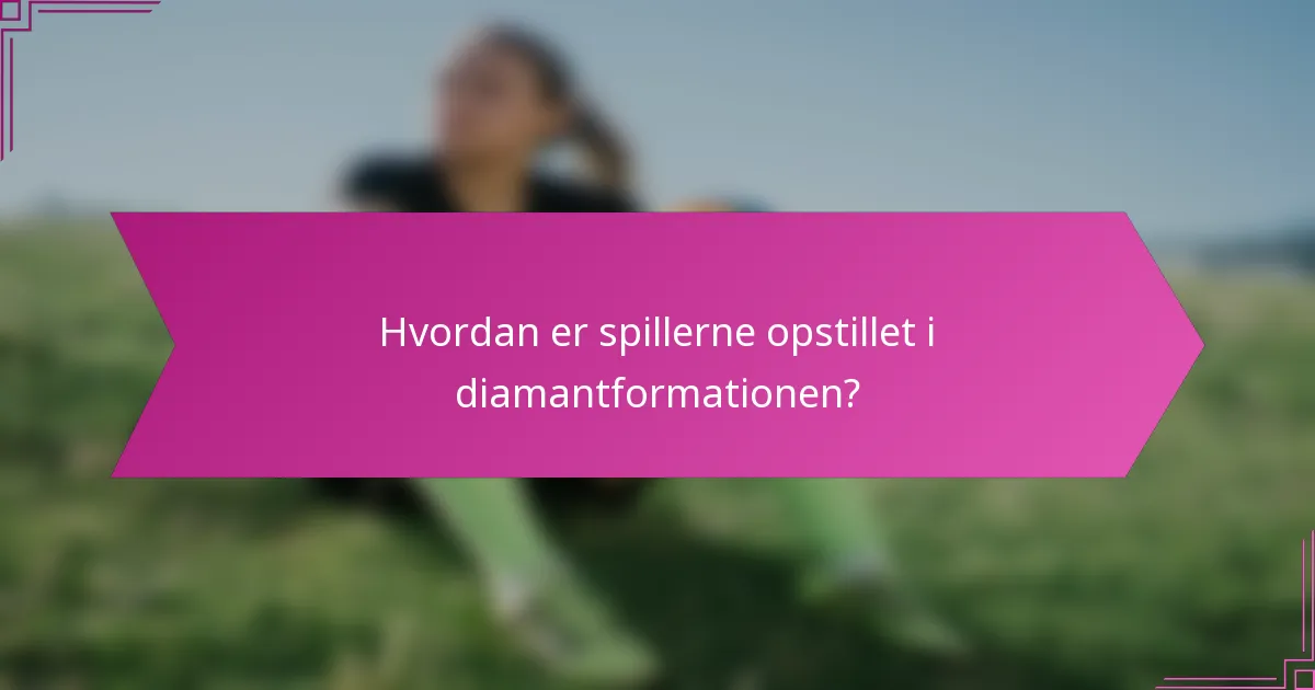 Hvordan er spillerne opstillet i diamantformationen?